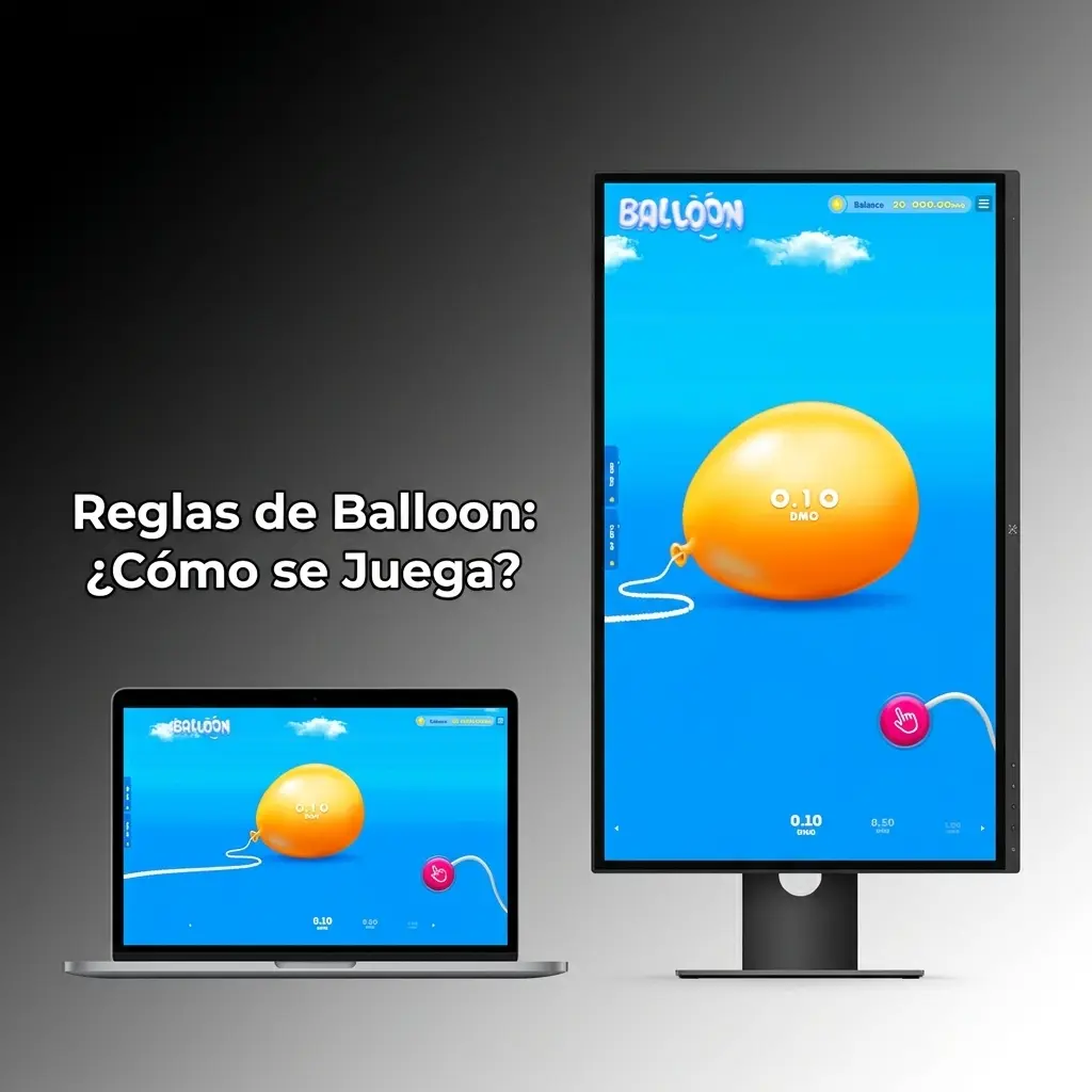 Globo inflándose con multiplicador creciente en juego Balloon, mostrando botón de retiro y apuesta activa